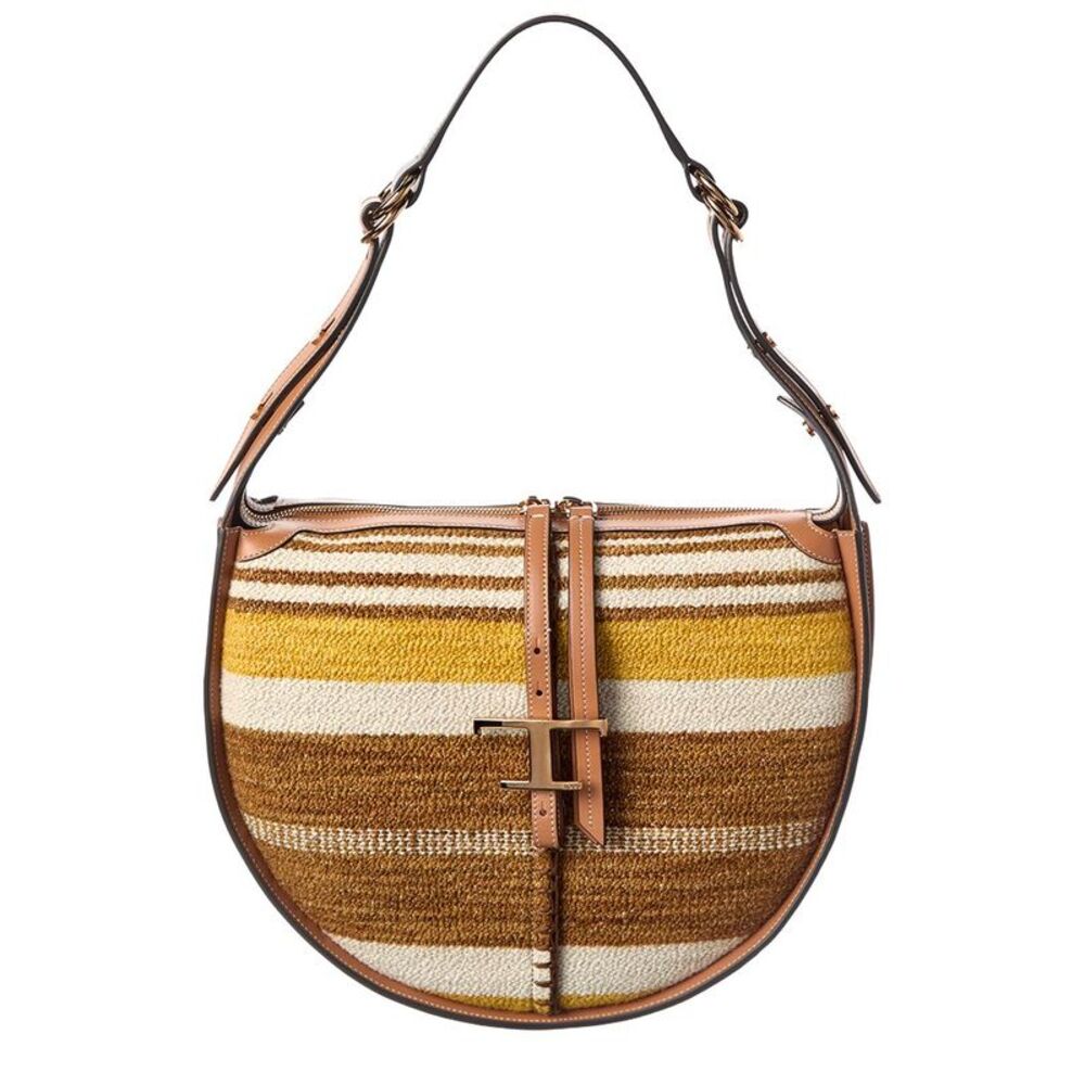 Tod’S Woven & Leather Hobo Bag, Brown